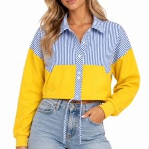 Jackets & Blazers - Women's colorblock cropped jacket